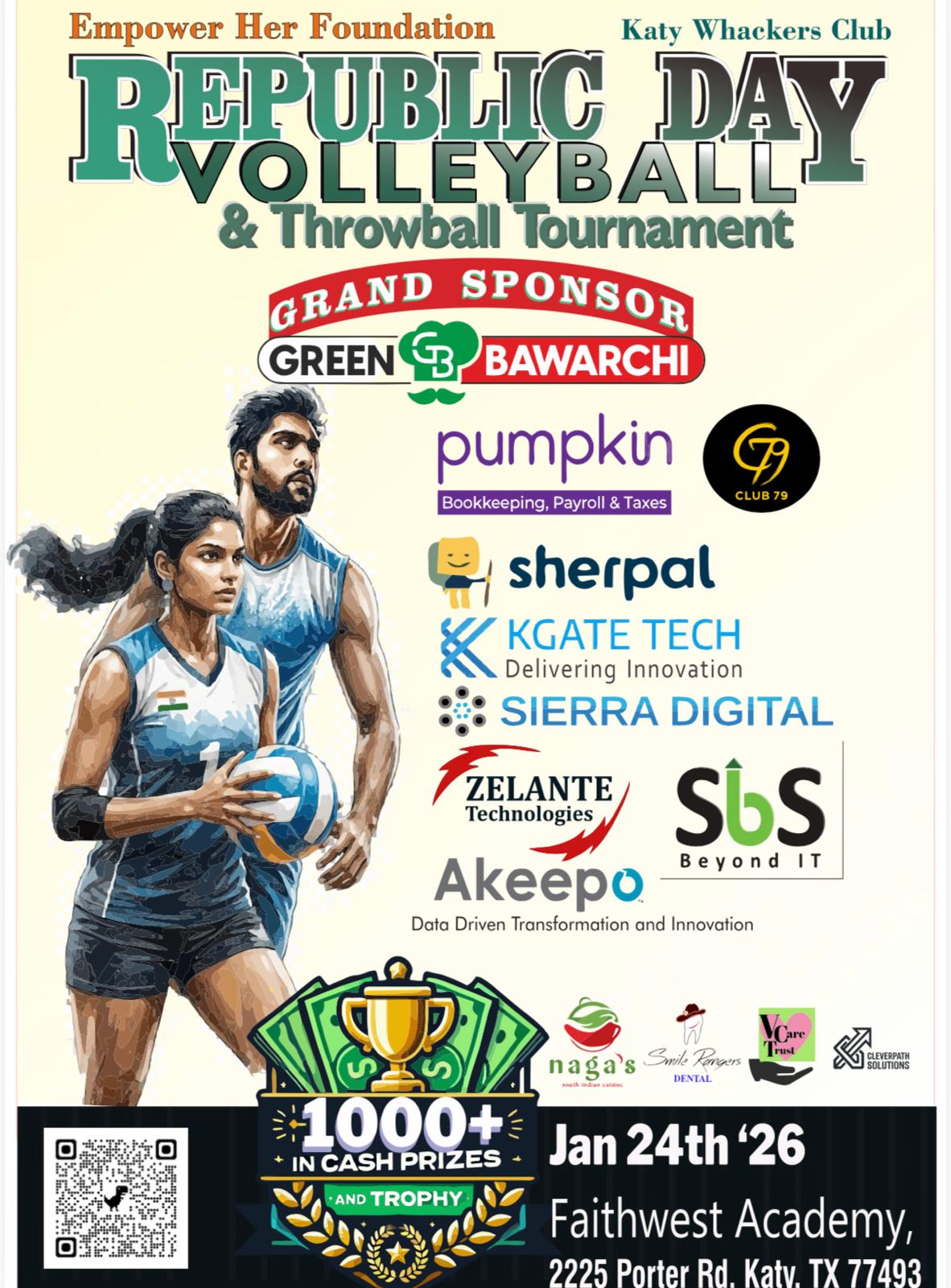 Republic Day Volleyball Tournament Logo
